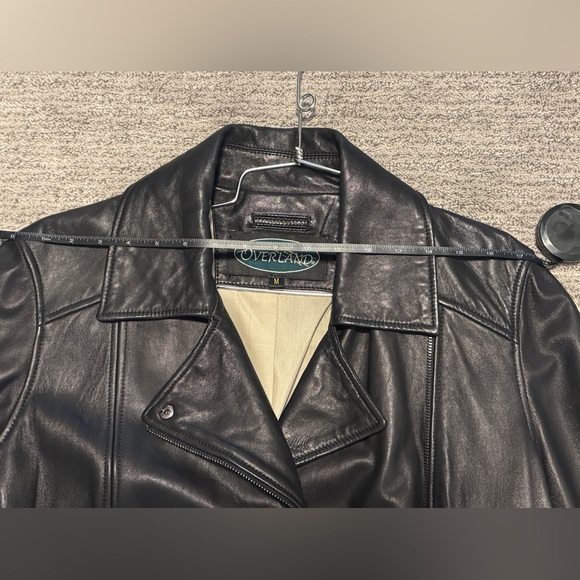 Overland Vintage Black Leather Moto Jacket Size M - Picture 9 of 11